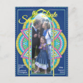 Mandala's in gemengd Nederlands Blauw Aankondigingskaart (Voorkant)