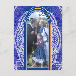 Mandala's in gemengd Nederlands Blauw Aankondigingskaart