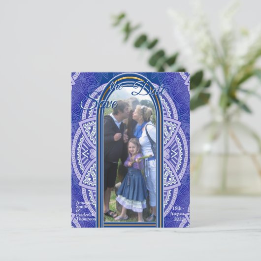 Mandala's in gemengd Nederlands Blauw Aankondigingskaart (Staand voorkant)