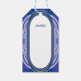 Mandala's in gemengd Nederlands Blauw Cadeaulabel