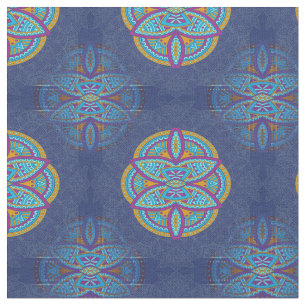 Mandalas in gemengde Blauwe herhaalde patronen Stof