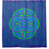Mandalas in gemengde marineblauwherhalingspatronen douchegordijn (Voorkant)
