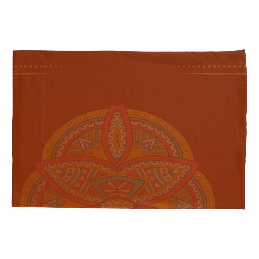 Mandala's in gemengde maroon-herhalingspatronen kussensloop (Achterkant)