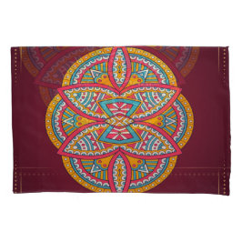 Mandala's in gemengde maroon-herhalingspatronen kussensloop