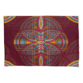 Mandala's in gemengde maroon-herhalingspatronen kussensloop