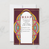 Mandala's in Gemengde Marrons - Rood & Herhaal pat RSVP Kaartje (Voorkant)