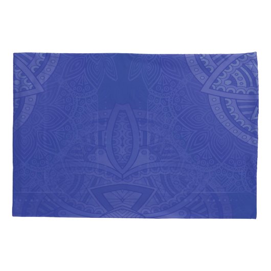 Mandalas in gemengde Nederlandse blauwe herhalings Kussensloop (Achterkant)