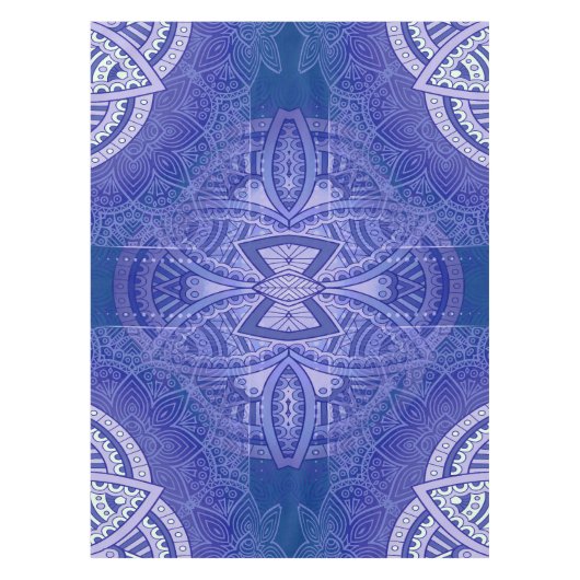 Mandalas in gemengde Nederlandse blauwe herhalings Tafelkleed (Voorkant)