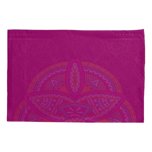 Mandalas in gemengde roze herhaalde patronen kussensloop (Achterkant)