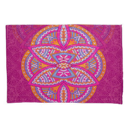 Mandalas in gemengde roze herhaalde patronen kussensloop