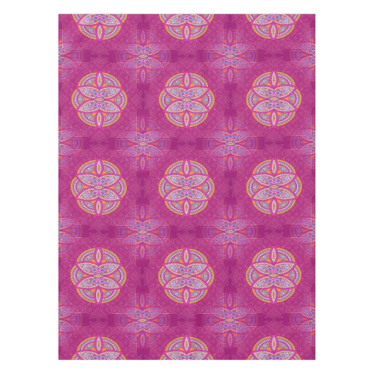 Mandalas in gemengde roze herhaalde patronen tafelkleed (Voorkant)