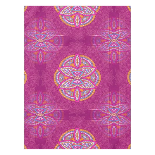 Mandalas in gemengde roze herhaalde patronen tafelkleed (Voorkant)