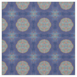 Mandalas in mengeling Blauwe herhaalde patronen Stof