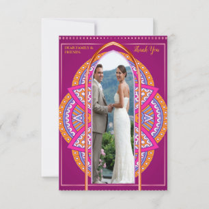 Mandala's in mix Cerise Roze, blauw & Sinaasappel RSVP Kaartje