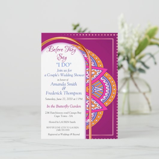 Mandala's in Mix Cerise roze Kaart (Staand voorkant)