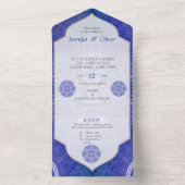 Mandala's in mix Nederlands blauw All In One Uitnodiging (Binnen)