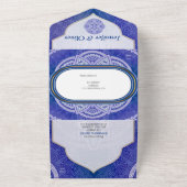 Mandala's in mix Nederlands blauw All In One Uitnodiging (Buitenkant)