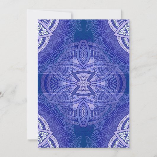 Mandala's in mix Nederlands Blauw & Bord Violet Kaart (Achterkant)