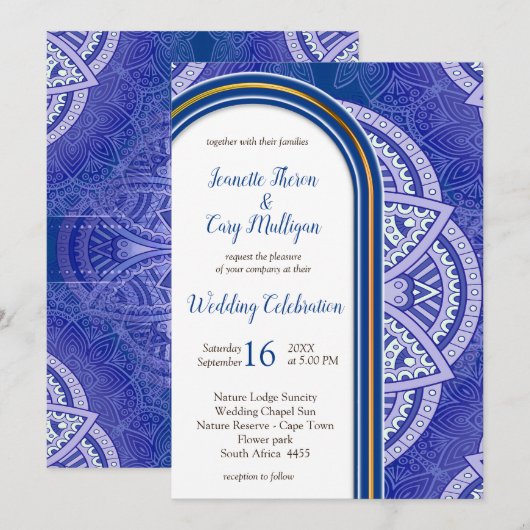 Mandala's in mix Nederlands Blauw & Bord Violet Kaart (Voorkant / Achterkant)