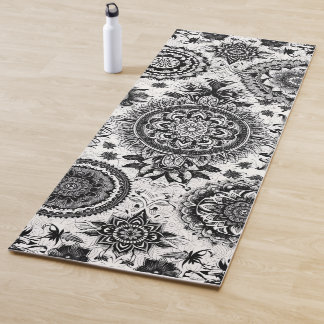 Mandala's in zwart-wit yogamat