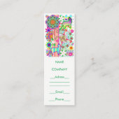 Mandalas, katten en bloemen Fantasy Pattern Mini Visitekaartje (Voorkant)