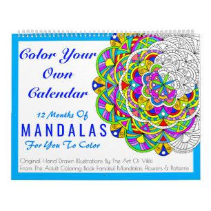 Mandala's kleuren je eigen gepersonaliseerde kleur kalender