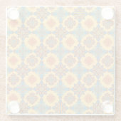 Mandalas op ambergeel glazen onderzetter (Achterkant)