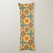 Mandalas op ambergeel lichaamskussen (Achterkant (Verticaal))