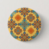 Mandalas op ambergeel ronde button 5,7 cm (Voorkant)