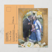 Mandala's op een Gouden & witte foto achtergrond Aankondigingskaart (Voorkant / Achterkant)