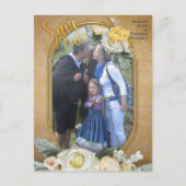 Mandala's op een Gouden & witte foto achtergrond Aankondigingskaart (Voorkant)