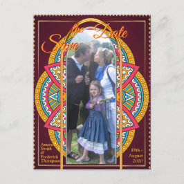 Mandalas op maroon achtergrond aankondigingskaart