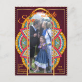 Mandalas op maroon achtergrond aankondigingskaart (Voorkant)