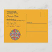 Mandalas op maroon achtergrond aankondigingskaart (Achterkant)