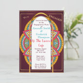 Mandalas op maroon achtergrond kaart (Staand voorkant)