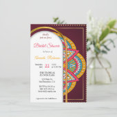 Mandalas op maroon achtergrond kaart (Staand voorkant)