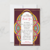 Mandalas op maroon achtergrond RSVP kaartje (Voorkant)