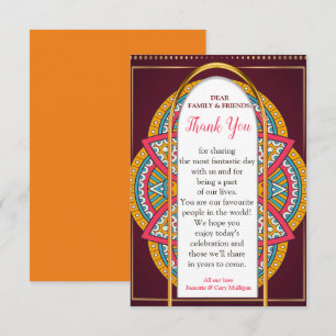 Mandalas op maroon achtergrond RSVP kaartje