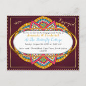 Mandalas op maroon achtergrond uitnodiging briefkaart (Voorkant)