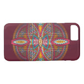 Mandalas op maroon herhaald ontwerp Case-Mate iPhone case (Achterkant (Horizontaal))