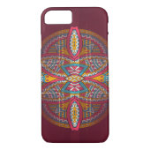 Mandalas op maroon herhaald ontwerp Case-Mate iPhone case (Achterkant)