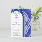 Mandalas op Mix Blue & Navy-achtergrond Kaart (Staand voorkant)