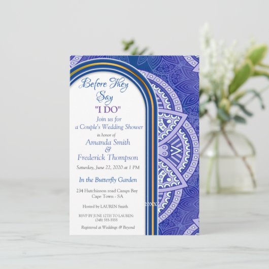 Mandalas op Mix Blue & Navy-achtergrond Kaart (Staand voorkant)