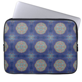 Mandalas op Navy Blue-ontwerp Laptop Sleeve