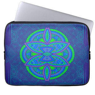 Mandalas op Navy Blue-ontwerp Laptop Sleeve