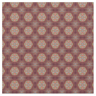 Mandalas over herhaalde maroon patronen stof