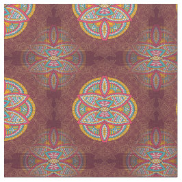 Mandalas over herhaalde maroon patronen stof