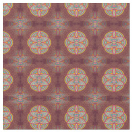 Mandalas over herhaalde maroon patronen stof