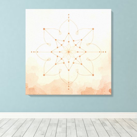 Mandalas Sacred Geometry Wall Art | Modern Boho Canvas Afdruk (Insitu (Houten vloer))