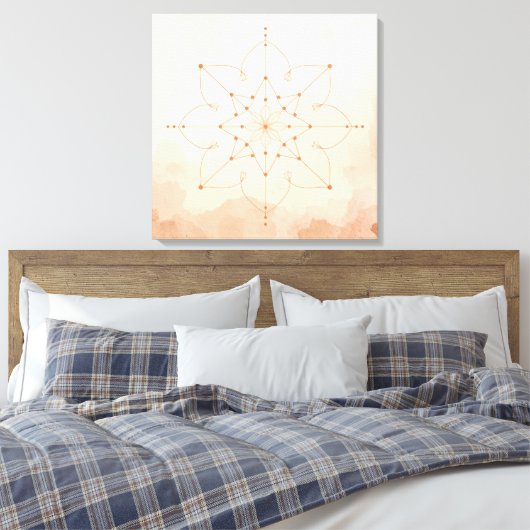 Mandalas Sacred Geometry Wall Art | Modern Boho Canvas Afdruk (Insitu (Slaapkamer))